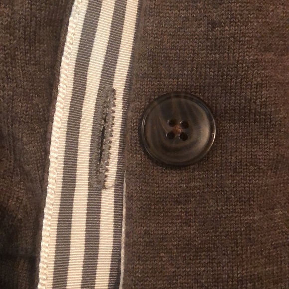 Banana Republic long sleeve merino extra fine wool cardigan in chocolate - Picture 6 of 8